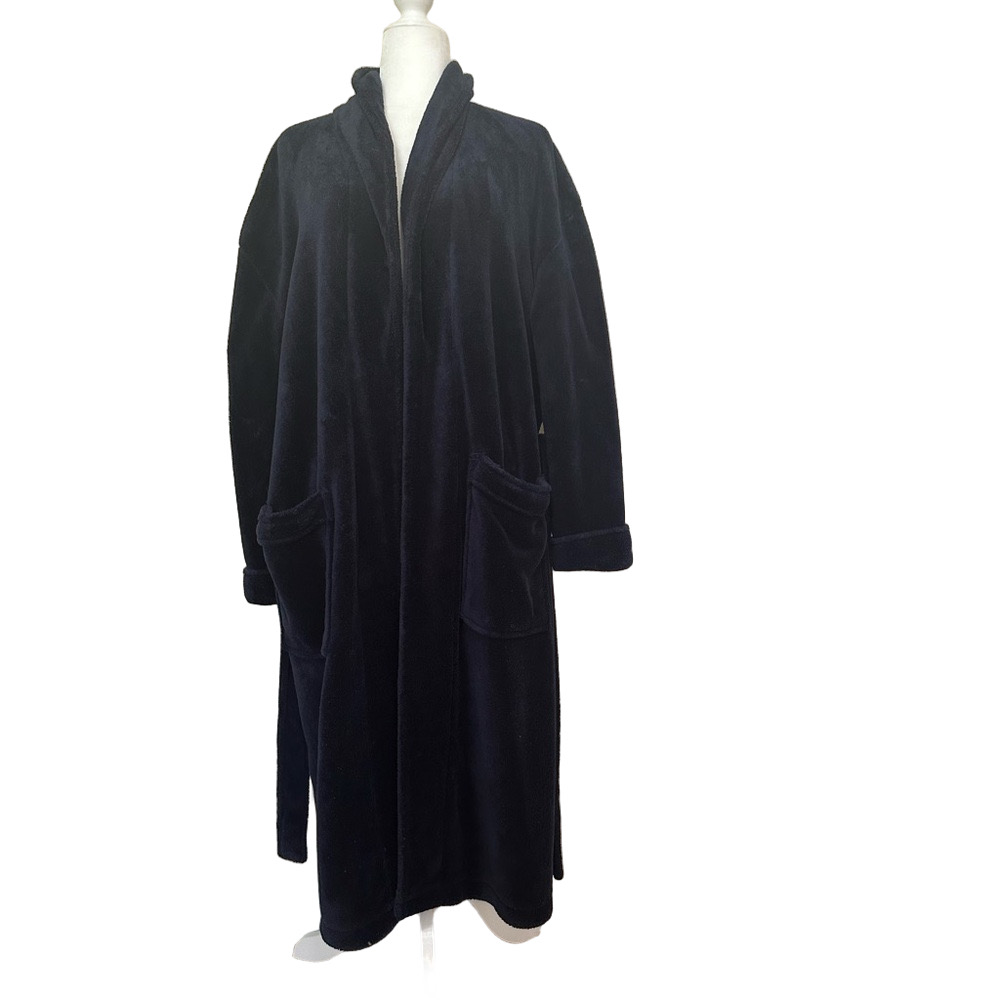 Croft & Barrow Plush Navy Blue Men’s Robe w/ Pockets and Two-Loop Belt Holes